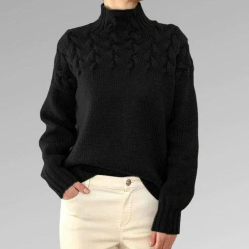 Babette™ | Cosy Knitted Turtleneck Sweater with Chunky Cable Knit